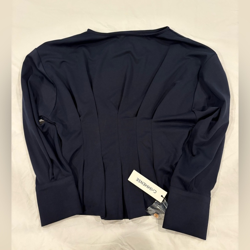 NWT - Boat Neck Peplum Sweatshirt with Wide Belt - Picture 5 of 6